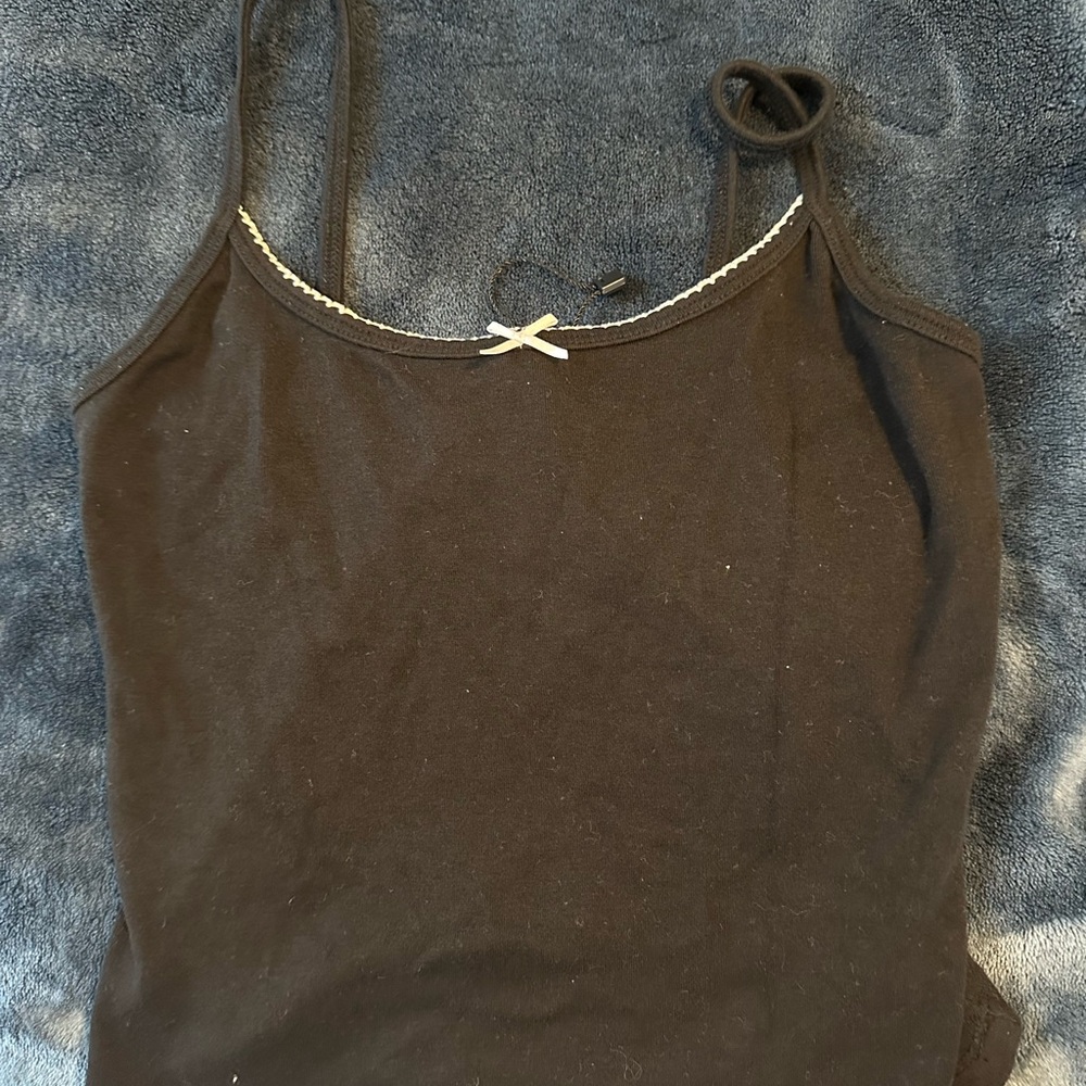 Garage Black Fitted Tie Front Camisole